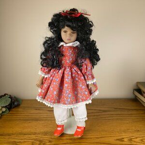 Vintage 16” African American Decorative Doll – Porcelain Head